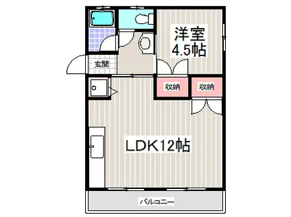 井上ハイツ(1LDK/3階)の間取り写真