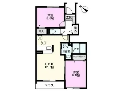 コンフォートタイセイ(2LDK/1階)の間取り写真