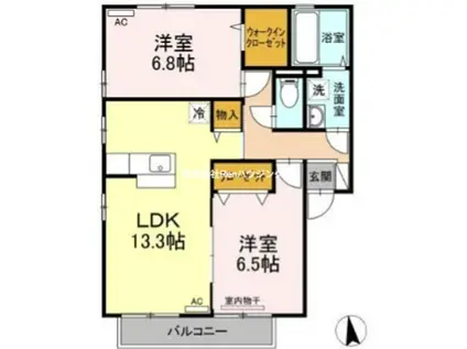 セジュールマホロ(2LDK/2階)の間取り写真