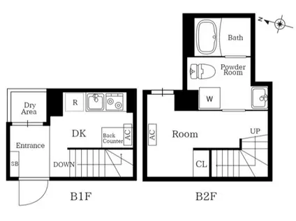 プレニーズ護国寺PREMIER(1DK/B1階)の間取り写真