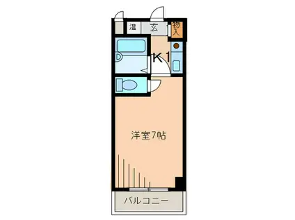 スプリング逆瀬川(1K/3階)の間取り写真