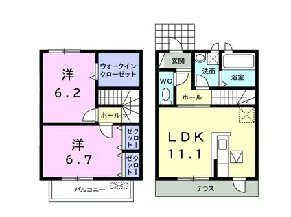 アメニティハウス(2LDK/1階)の間取り写真