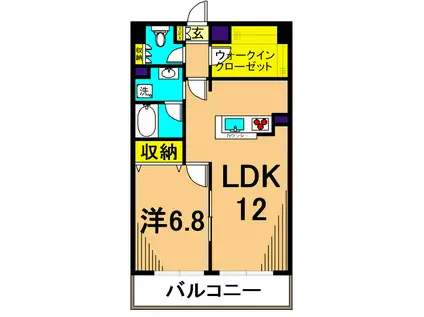 アミーゴ南馬込(1LDK/2階)の間取り写真