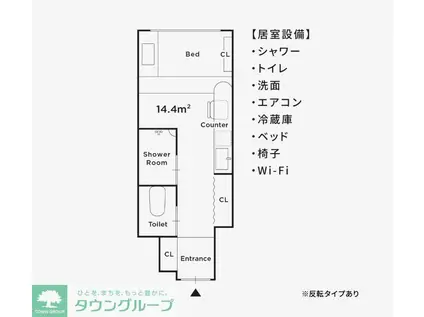 コスモグラシア川崎(ワンルーム/9階)の間取り写真