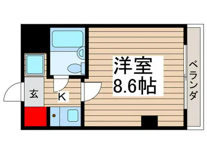 トーカン柏キャステール(1K/4階)の間取り写真