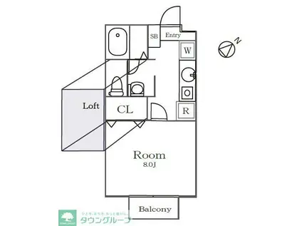 セジュール南柏I(1K/2階)の間取り写真