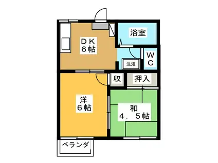 カーサルミエール(2DK/2階)の間取り写真