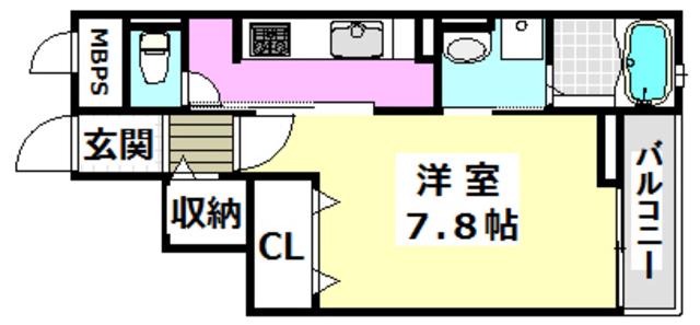 クリアネス コート(1K/3階)の間取り写真