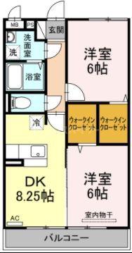 コンフォール瑞江 VI(2DK/1階)の間取り写真