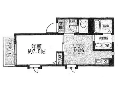 コーポ今井II(1LDK/2階)の間取り写真