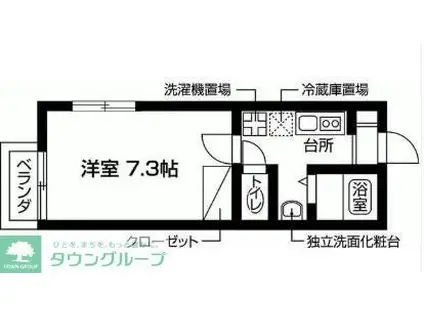 カーサ宮崎台(1K/2階)の間取り写真