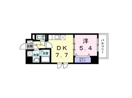 勝山4丁目マンション(1DK/4階)の間取り写真