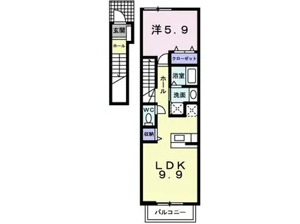 ラ・ルーシュ(1LDK/2階)の間取り写真