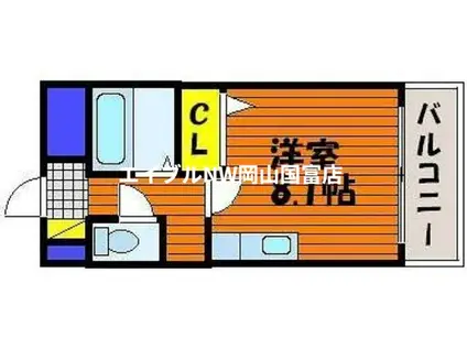 アーバンハイム小橋(ワンルーム/6階)の間取り写真