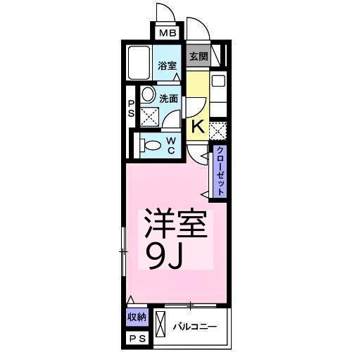 コート・ルージュ片倉(1K/2階)の間取り写真