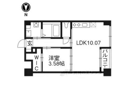 プラネシア東山三条(1LDK/4階)の間取り写真