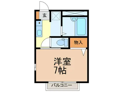 F・TIME II(1K/2階)の間取り写真