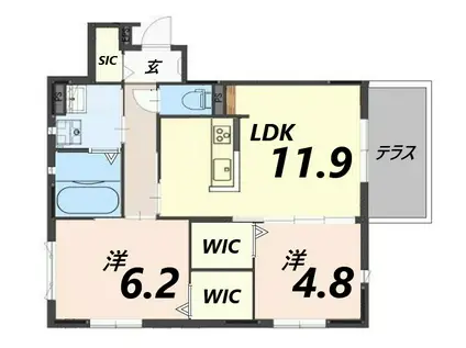 クラング(2LDK/1階)の間取り写真