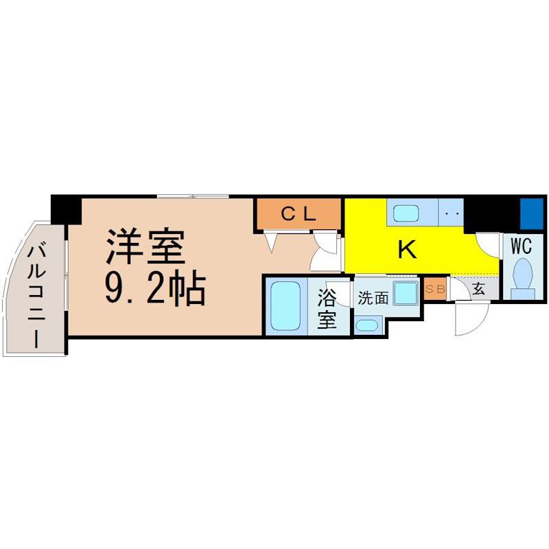 RAFFLE CHIHAYA(1K/9階)の間取り写真
