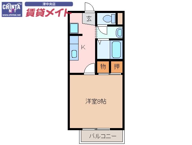 ドリーム(1K/2階)の間取り写真