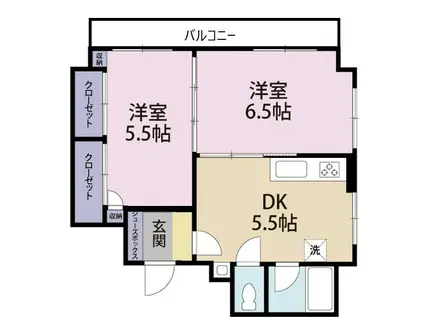 新高円寺パレス(2DK/6階)の間取り写真