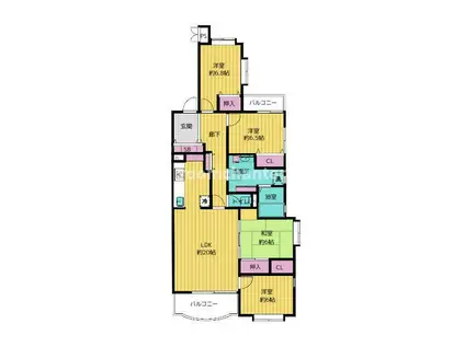 COURT HILLS 白楽東(4LDK/1階)の間取り写真