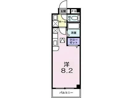 ラシェンテ(ワンルーム/1階)の間取り写真