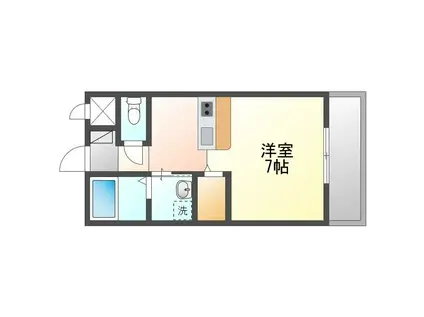 LAULEA(1K/2階)の間取り写真