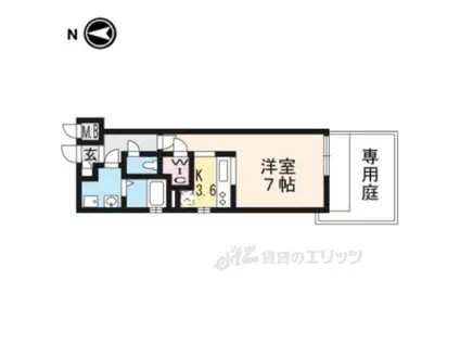 THEGARNETSUITERESIDE(1K/1階)の間取り写真