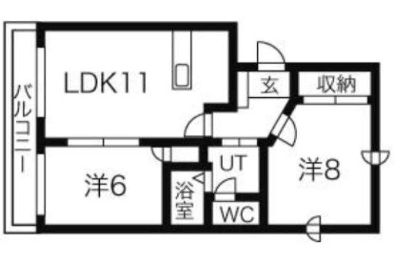 ショパンシャトー山の手(2LDK/2階)の間取り写真