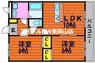 パーチェ・青江(2LDK/1階)の間取り写真