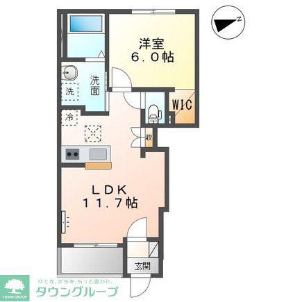 リョウエン(1LDK/1階)の間取り写真