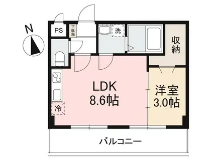 プレシャスタイム中央町ツインタワー南(1LDK/7階)の間取り写真