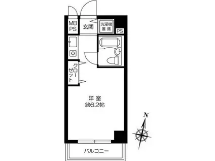 ヒルズ駒場東大前(ワンルーム/4階)の間取り写真