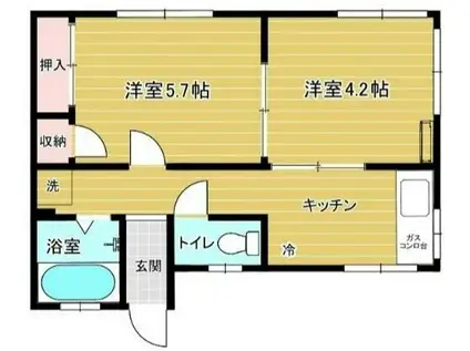 いづみ荘(2K/1階)の間取り写真