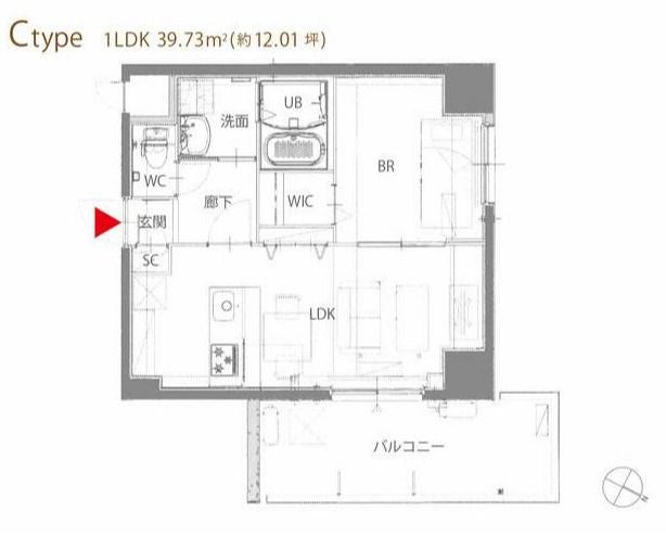 レスピール与野(1LDK/4階)の間取り写真