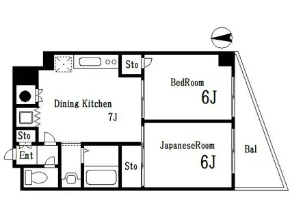 第二銀マンション(2DK/5階)の間取り写真