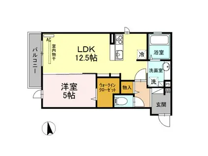 YS GARDEN(1LDK/2階)の間取り写真