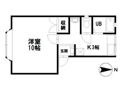マーセルキララ(1K/2階)の間取り写真