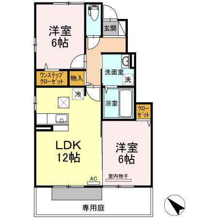 シャルマン・メゾン(2LDK/1階)の間取り写真