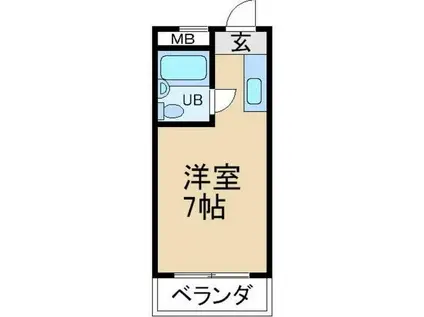 グリーン32(ワンルーム/2階)の間取り写真