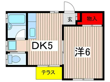 アスカハイツ(1DK/1階)の間取り写真