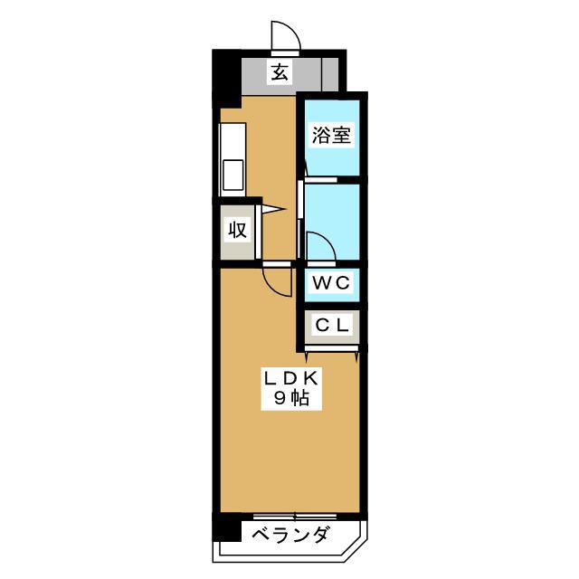 横浜元町ガーデン16(1K/1階)の間取り写真