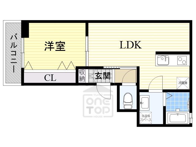 クレインコート鶴野(1LDK/2階)の間取り写真