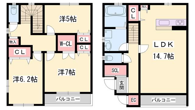 OA FLAT飾東A(3LDK/1階)の間取り写真