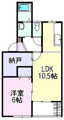 コーポサンフレーズII(1SLDK/2階)の間取り写真
