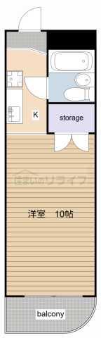 ハイム西早稲田(ワンルーム/1階)の間取り写真