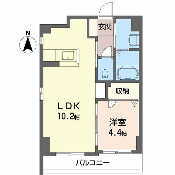 ドミール千田町(1LDK/6階)の間取り写真