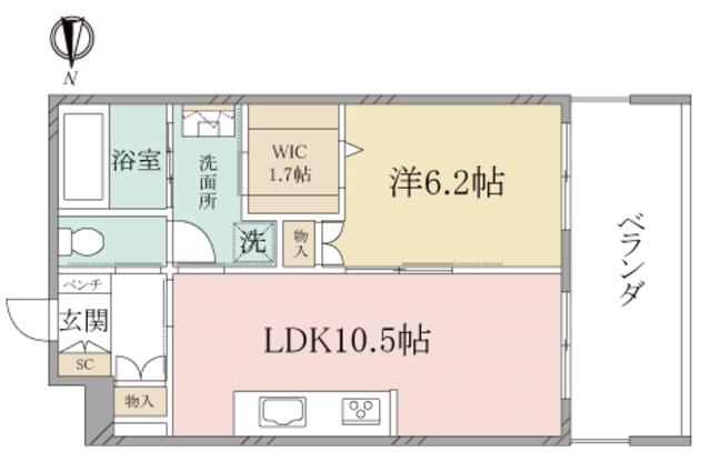 ヘーベルヴィレッジ神楽坂JS神楽坂ヒルズ(1LDK/1階)の間取り写真