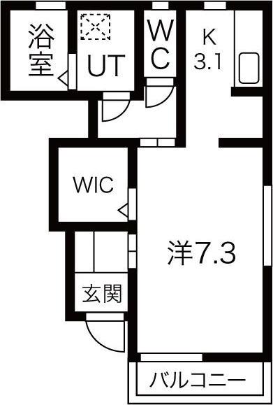 アイリス柳原B(1K/1階)の間取り写真